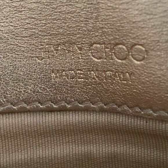 Jimmy Choo Gold Leather Bifold Wallet – Authentic Metallic Glitter Clutch - COA - Picture 6 of 12